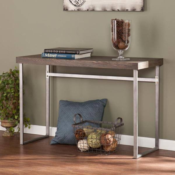 Burnt Oak Veneer Rectangle Wood Console Table K6919