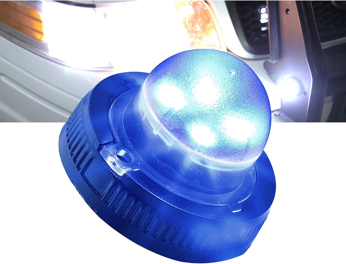 4pc AMBER WHITE LED Hideaway Strobe Light Waterproof Emergency Strobe Warning Lights Y75514