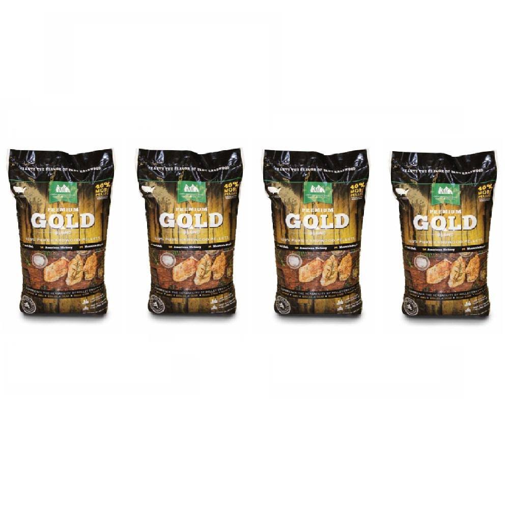 Green Mountain Premium Gold Blend Hardwood Grilling Cooking Pellets (4 Pack) I912