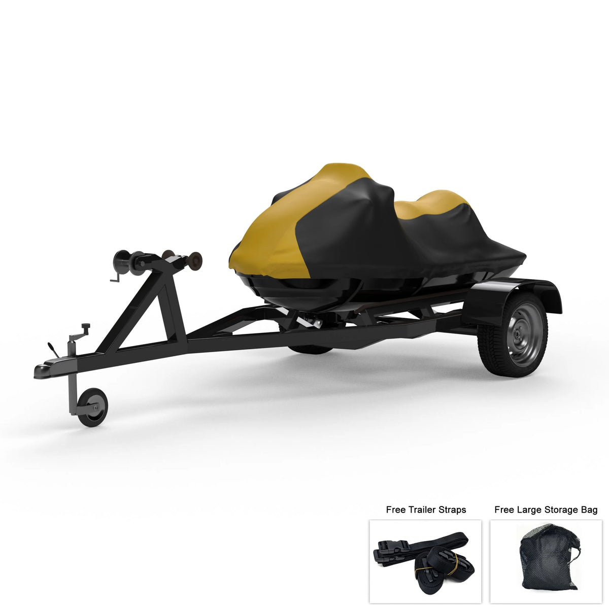 Yellow / Black Jet Ski Cover with Trailer Straps and Storage Bag Z274