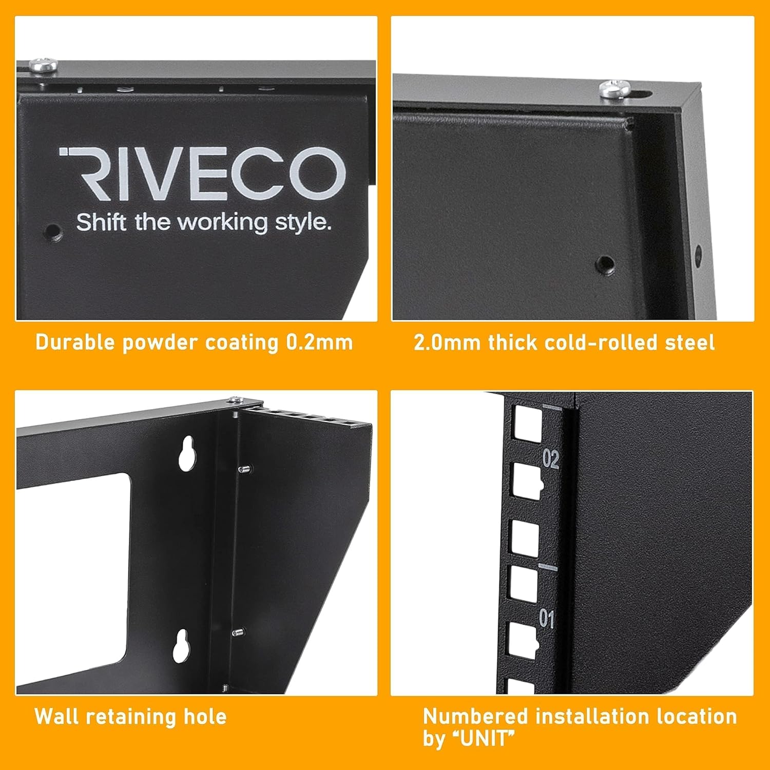 6U Wall Mount Rack Black Q14039