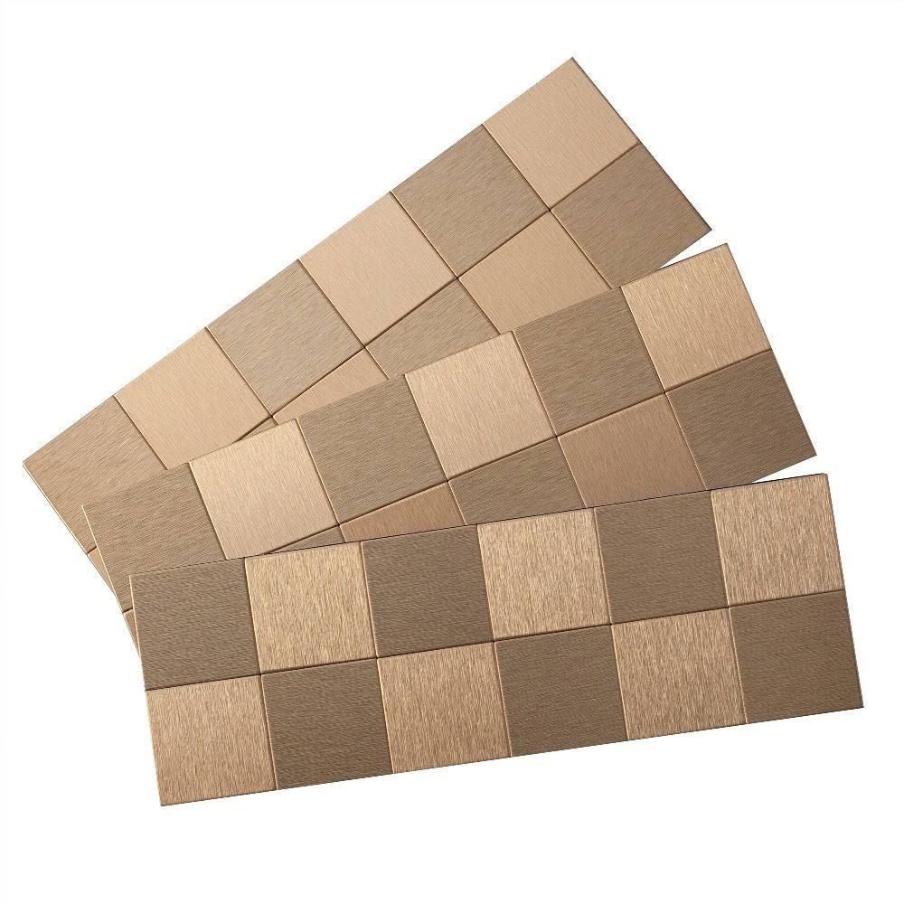 Champagne Metal Peel & Stick Mosaic Tile Kit M794462
