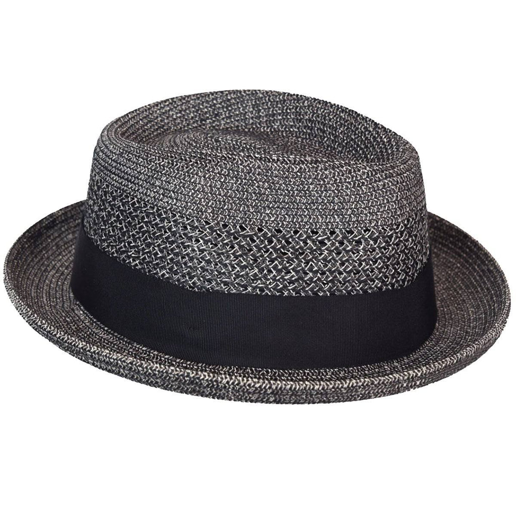 Black Straw Fedora Hat U933439
