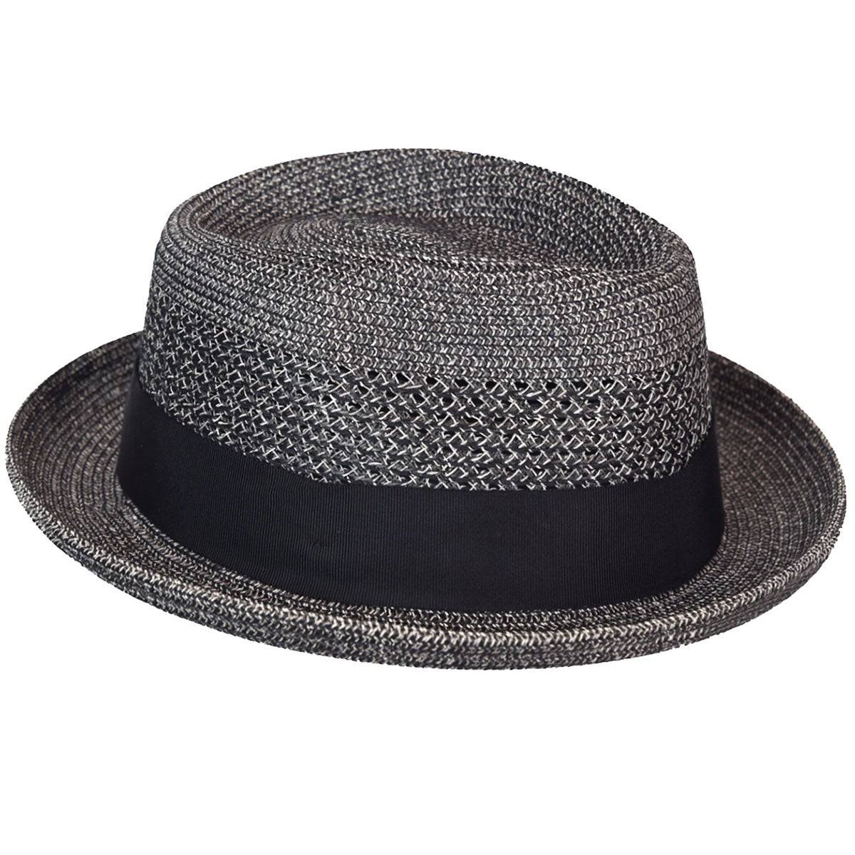 Black Straw Fedora Hat U933439
