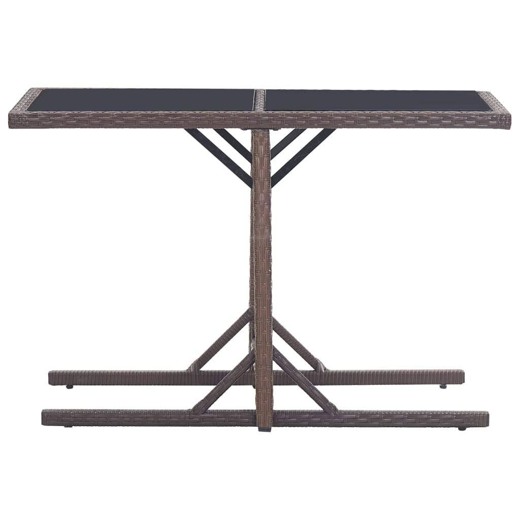 Anthracite Poly Rattan and Solid Acacia Wood Garden Table U705