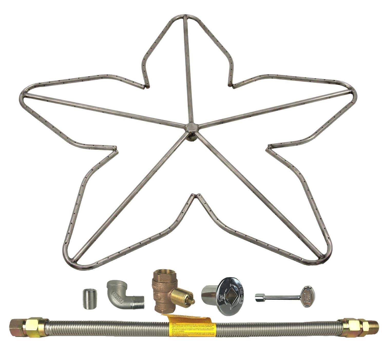 Antique Copper Natural Gas Fire Pit Burner Ring Kit B5194