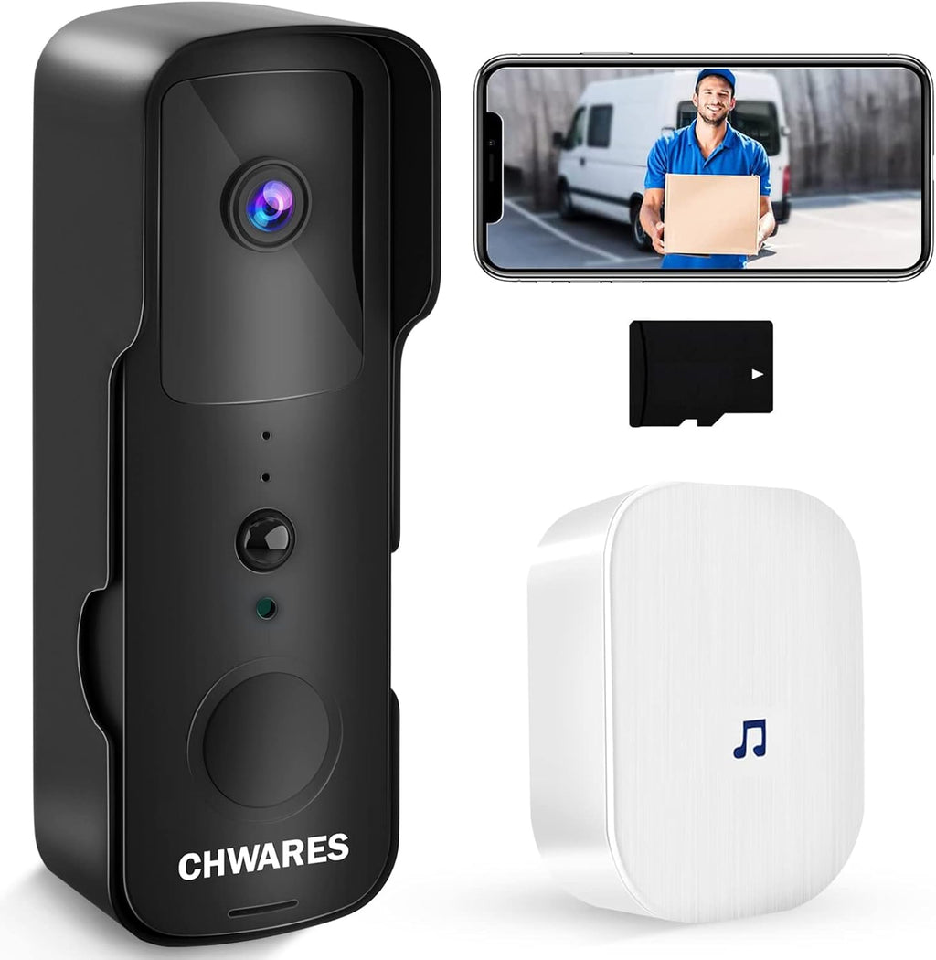 White 1080P HD Video Doorbell Camera Pack of 2 H820432