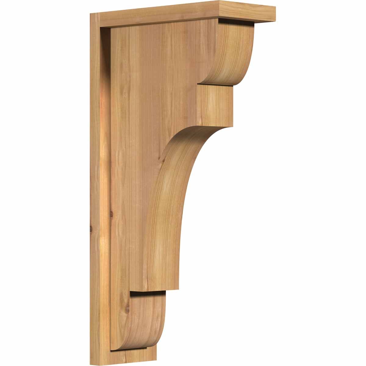 5 1/2x22W x 12x22D x 24x22H Western Red Cedar Corbel with Backplate Q744