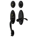 Satin Black Full Dummy Handleset with Wave Lever D283132