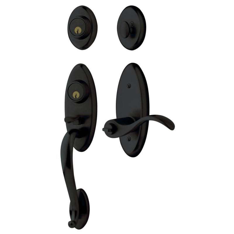 Satin Black Full Dummy Handleset with Wave Lever D283132
