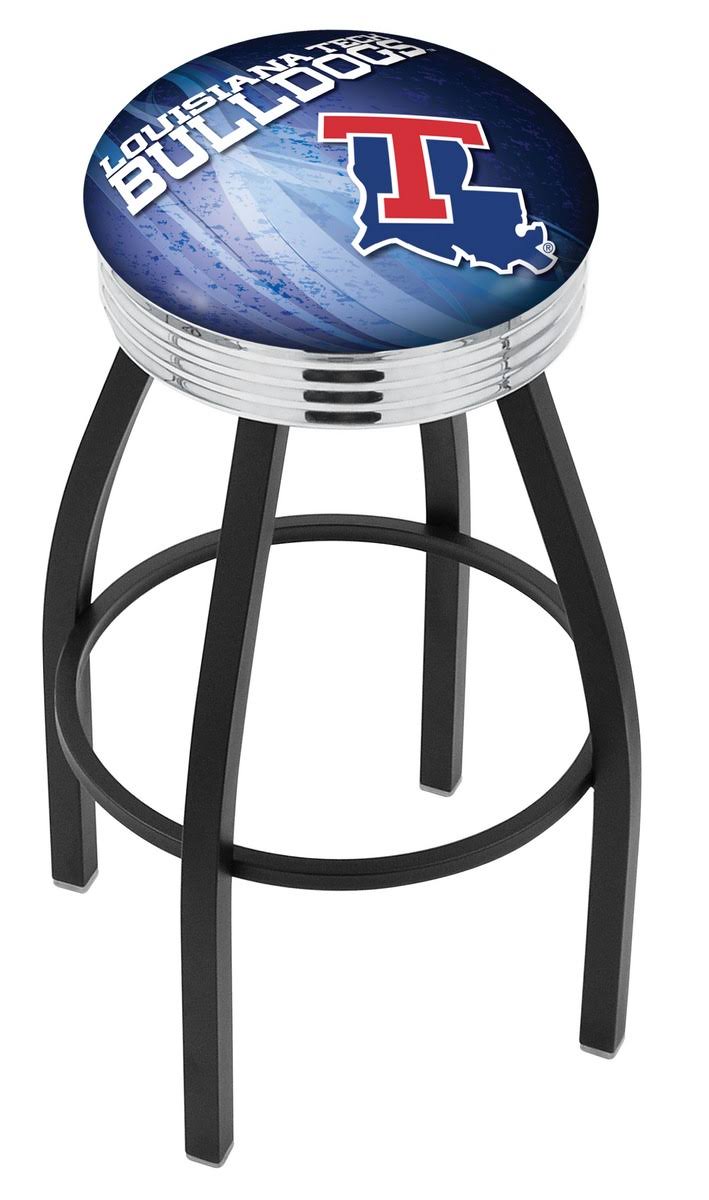 Black Wrinkle Swivel Bar Stool with Chrome M93420