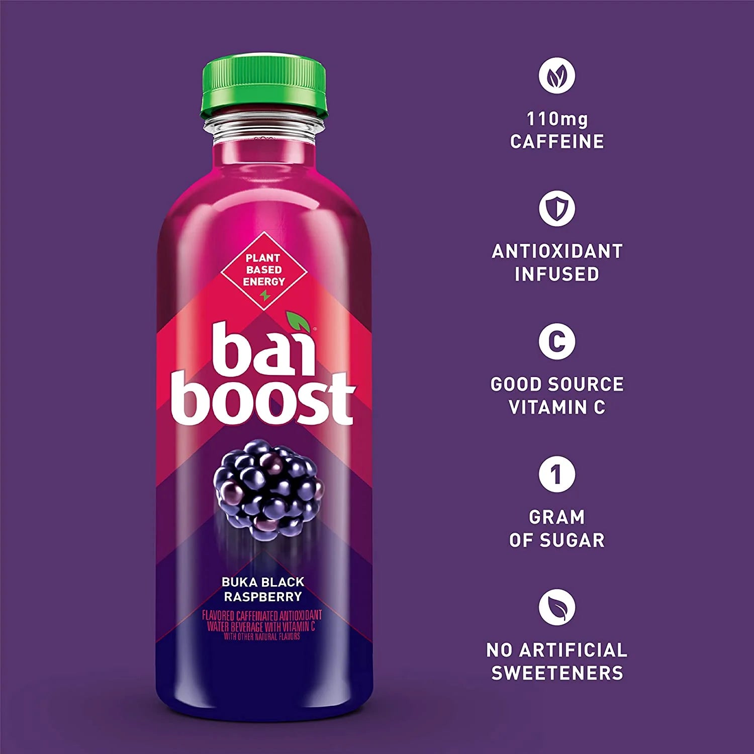 Black Raspberry Antioxidant Infused Beverage, 18 fl oz (Pack of 12) H8150