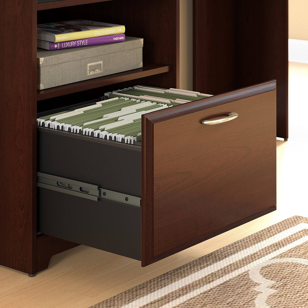 Corner Desk with Hutch and 2 Drawer File Cabinet Q834