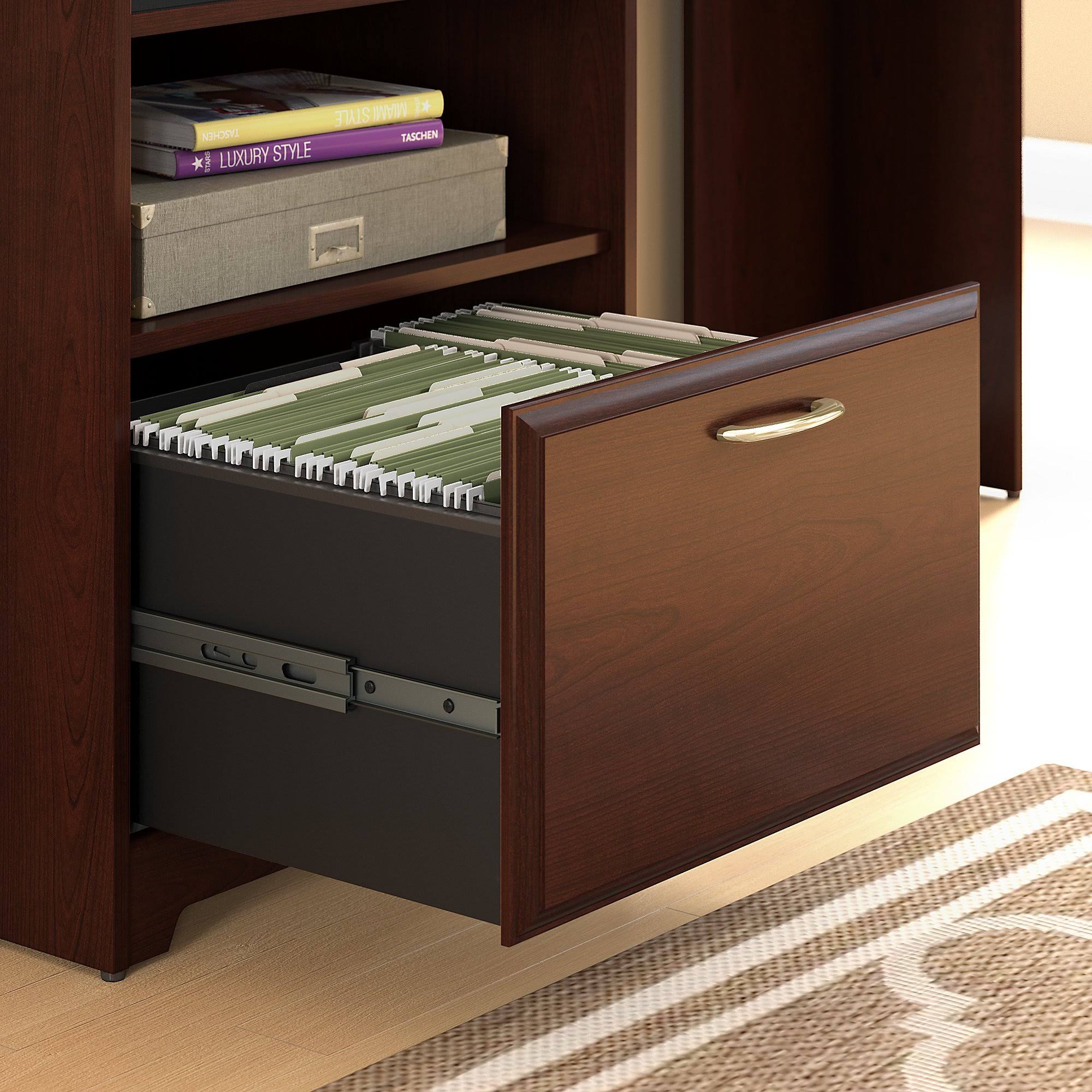 Corner Desk with Hutch and 2 Drawer File Cabinet Q834