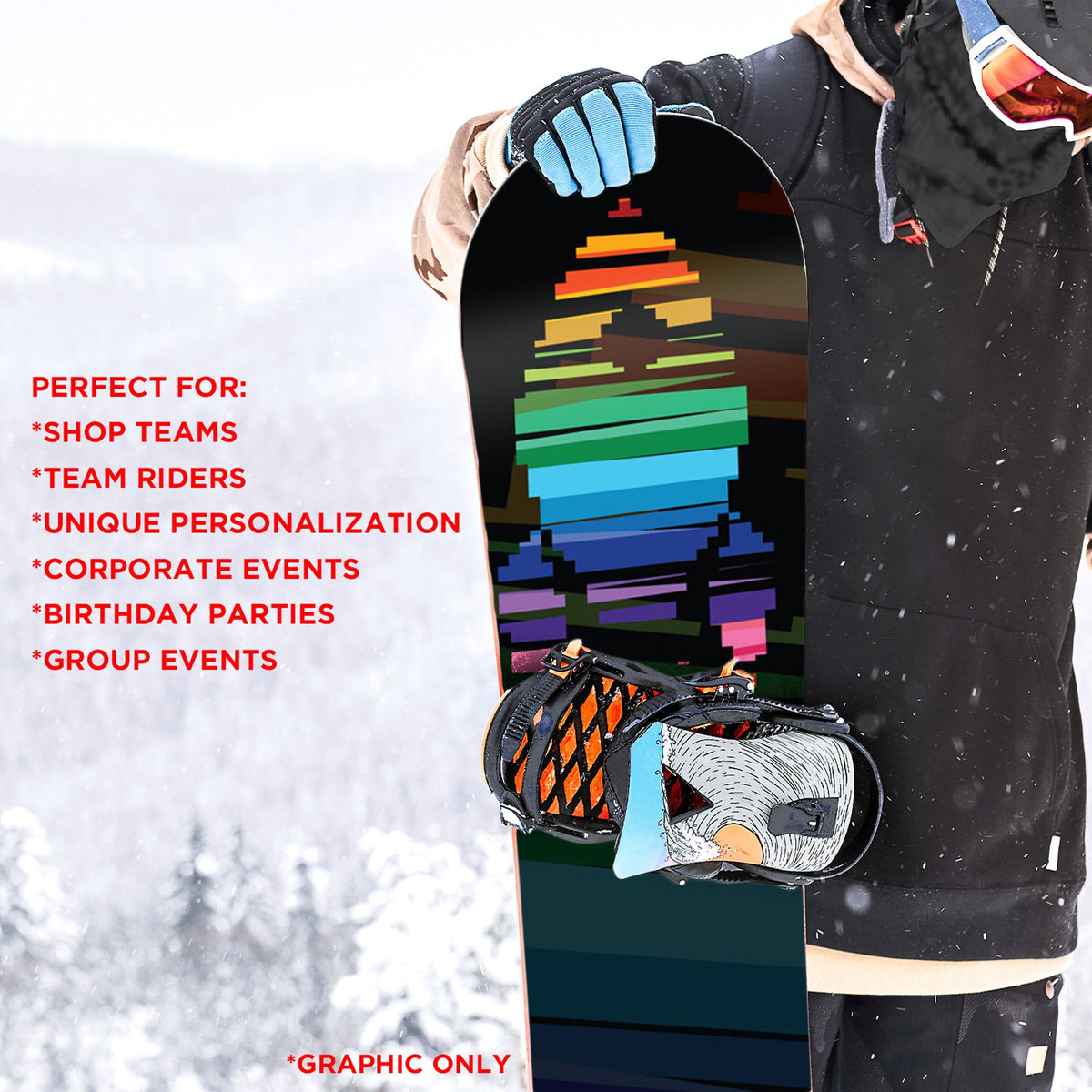 8 bit Pride Rocket Snowboard Wrap Sticker Skin Cover H986757