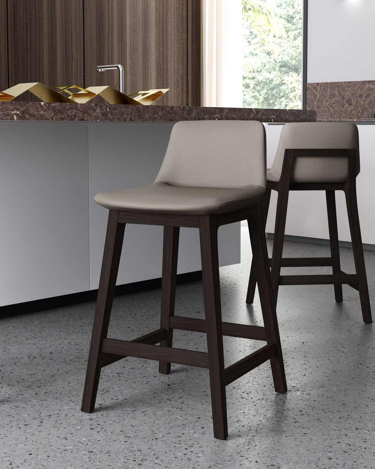 Graphite Eco Leather Counter Stool N234