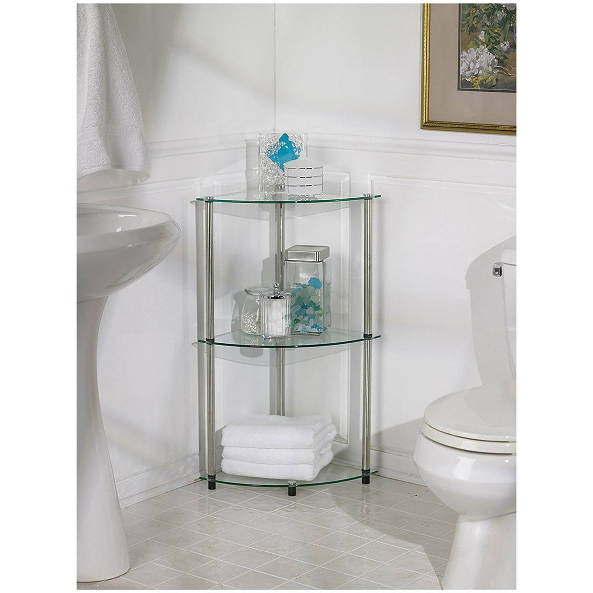 3-Tier Glass Corner Shelf B300770