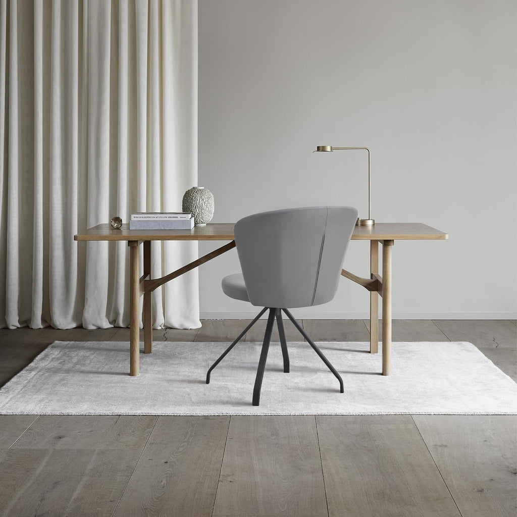 Milk White 360° Swivel PU Vanity Chair V5806