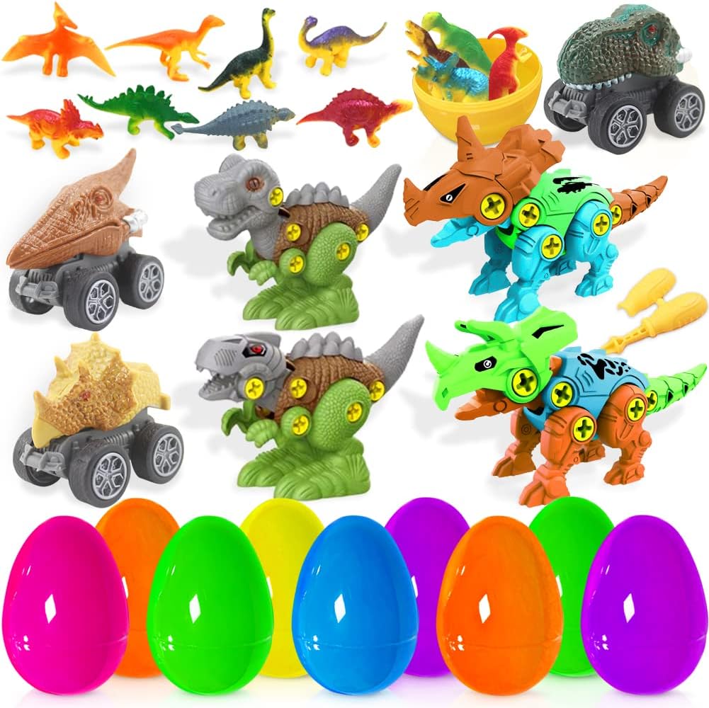 9 Pack Easter Basket Stuffers with Dinosaur Toys C61446