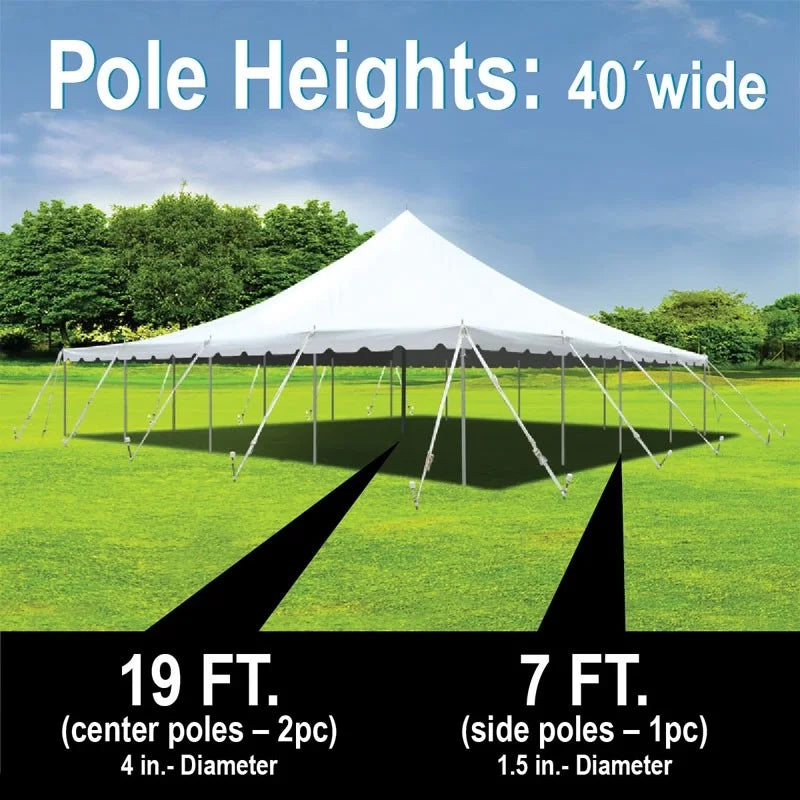 White Waterproof 40 ft x 80 ft Canopy Tent G78365