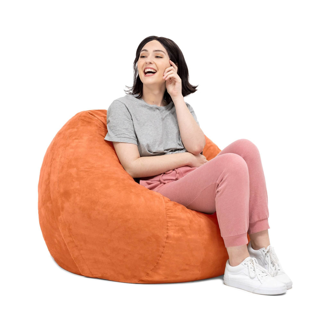 Orange Microsuede Foam Bag Chair A80962