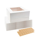 Cake Box with Window 24 PCS, 10x10x5 Inches White Bakery Boxes X60087
