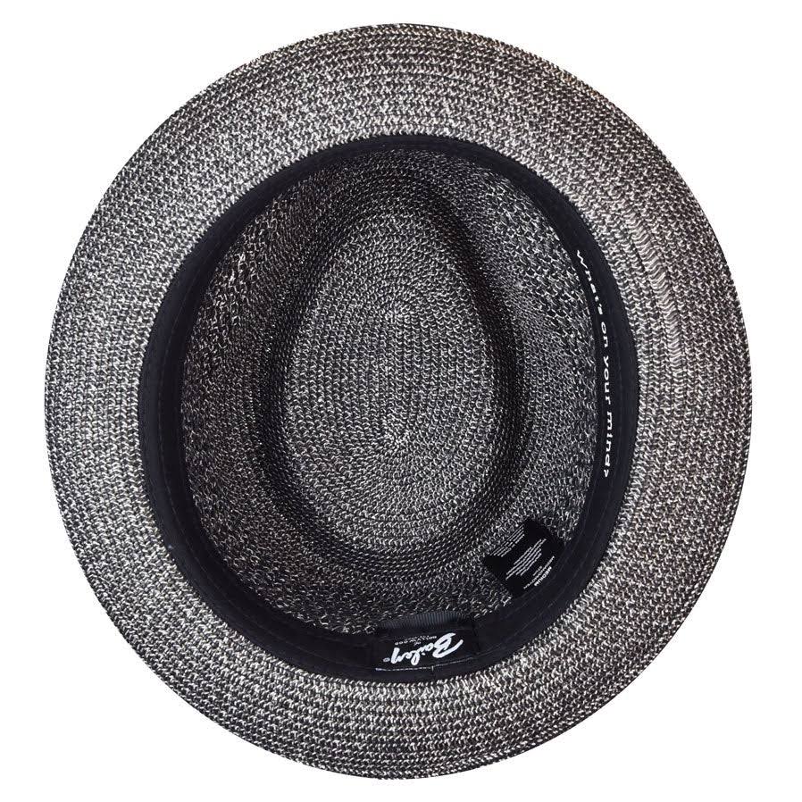 Black Straw Fedora Hat U933439