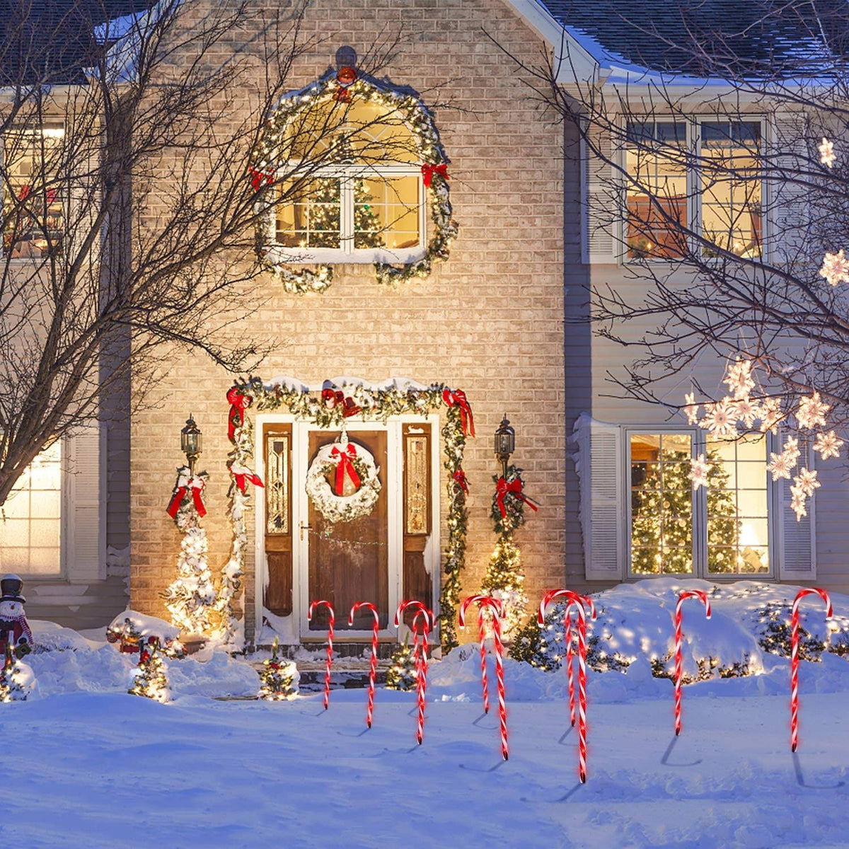 Set of 10 Outdoor Candy Cane Pathway Lights F44855