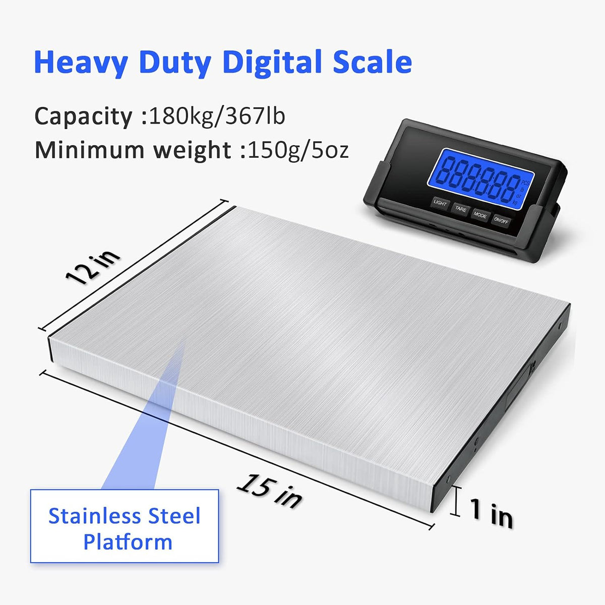 397lb Heavy Duty Postal Scale Stainless Steel with Wireless Displays, Pack of 2 X34375