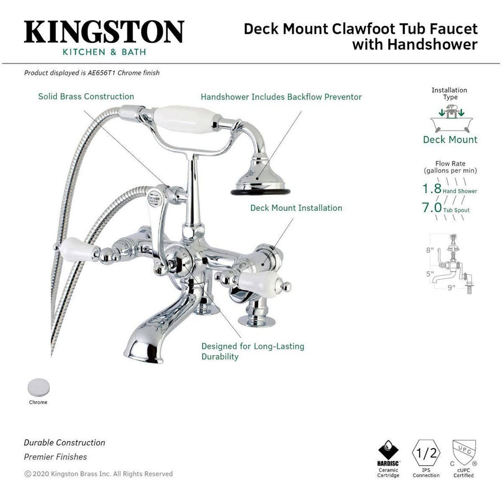 Chrome Clawfoot Tub Faucet with Hand Shower N707965
