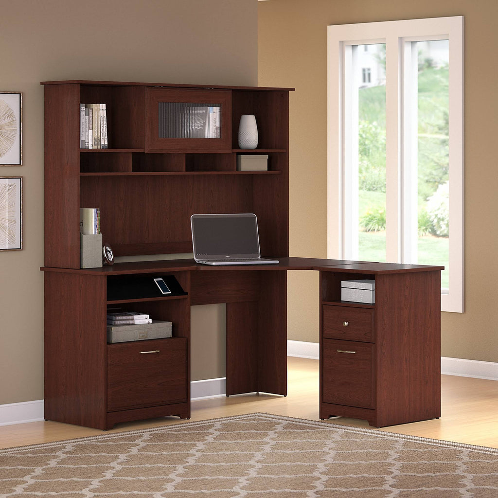 Corner Desk with Hutch and 2 Drawer File Cabinet Q834