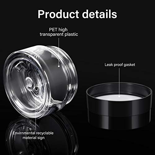 12 Pack Clear Plastic Storage Jars with Lids (8 Ounce, White) N98500