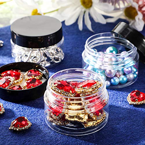 12 Pack Clear Plastic Storage Jars with Lids (8 Ounce, White) N98500