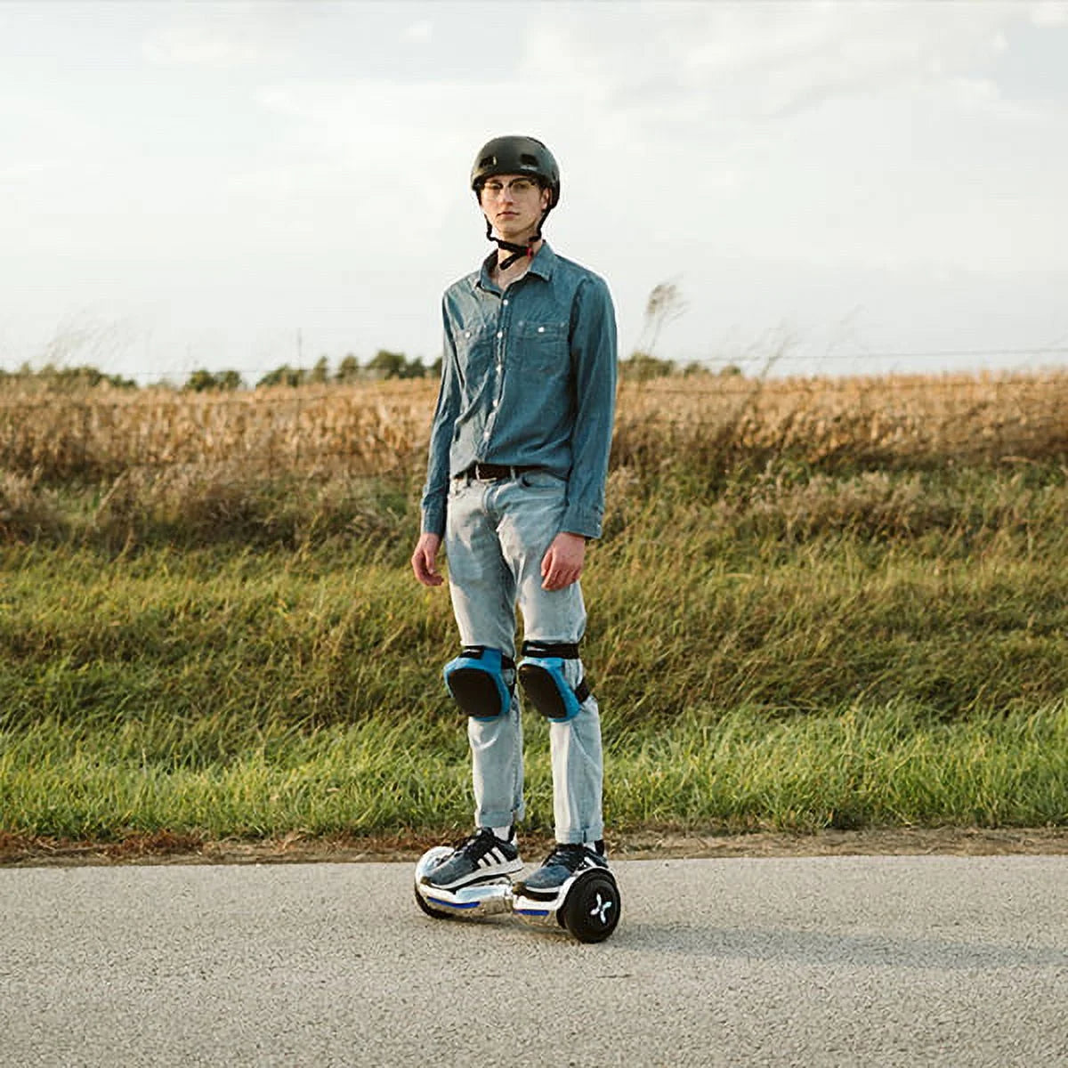 6.5 in LED Wheel Hoverboard, 220 lb Max Weight, Blue J3798