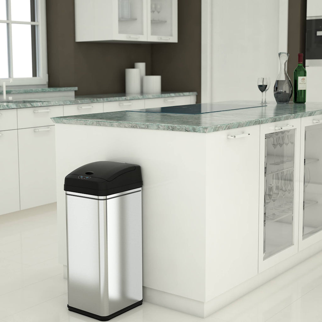 13 Gallon and 2.5 Gallon Stainless Steel Sensor Trash Cans Set of 2 E678721