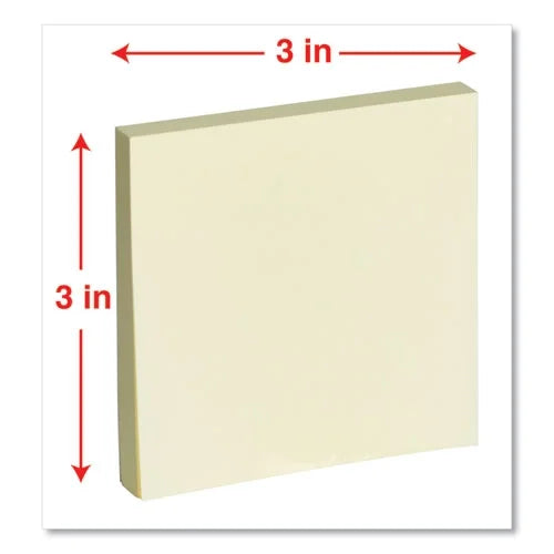 Yellow 3 X 3 Self-Stick Pop-Up Note Pads, 100-Sheet, 12/pack W1896