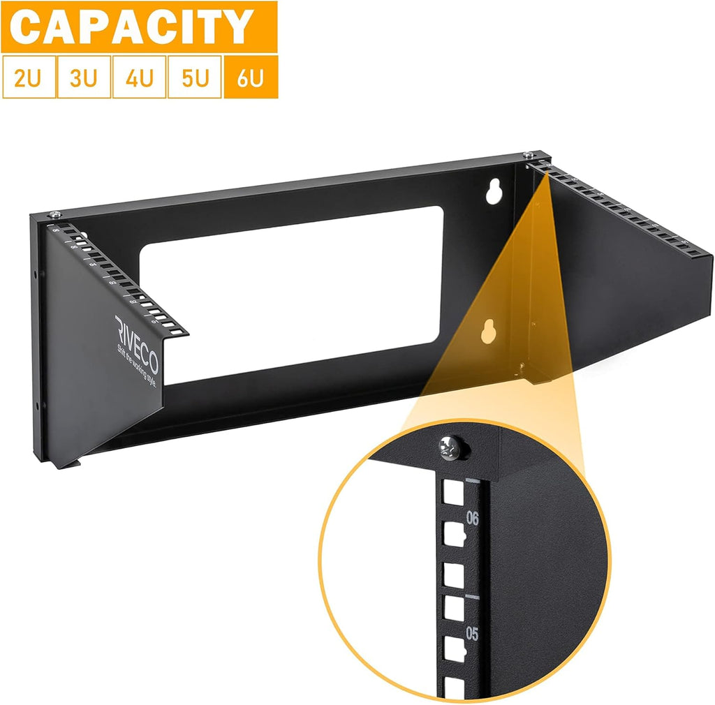 6U Wall Mount Rack Black Q14039
