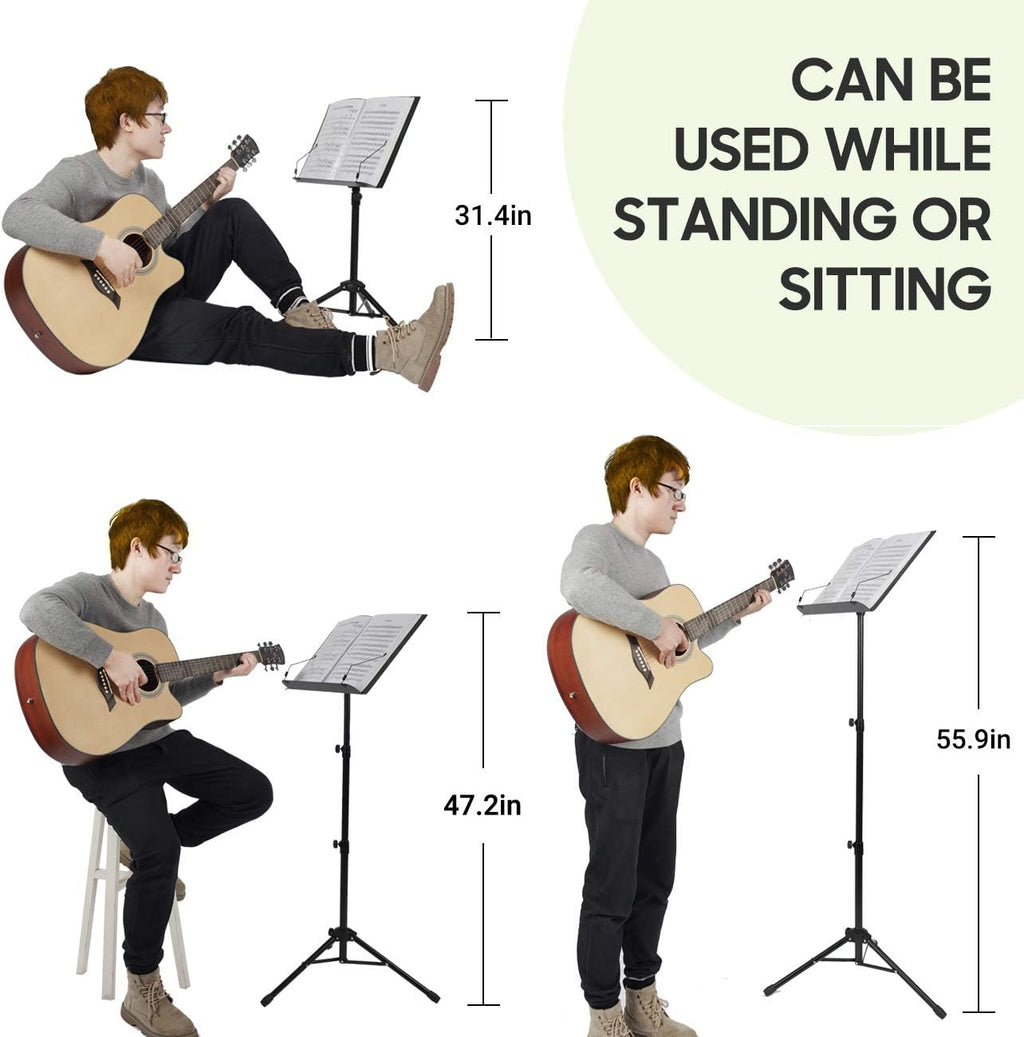 2 in 1 Foldable Sheet Music Stand with Carrying Bag M691