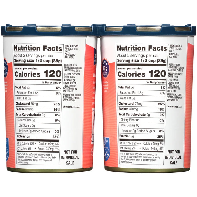 Pink Canned Salmon, Pack of 4, 14.75 oz Can U174851