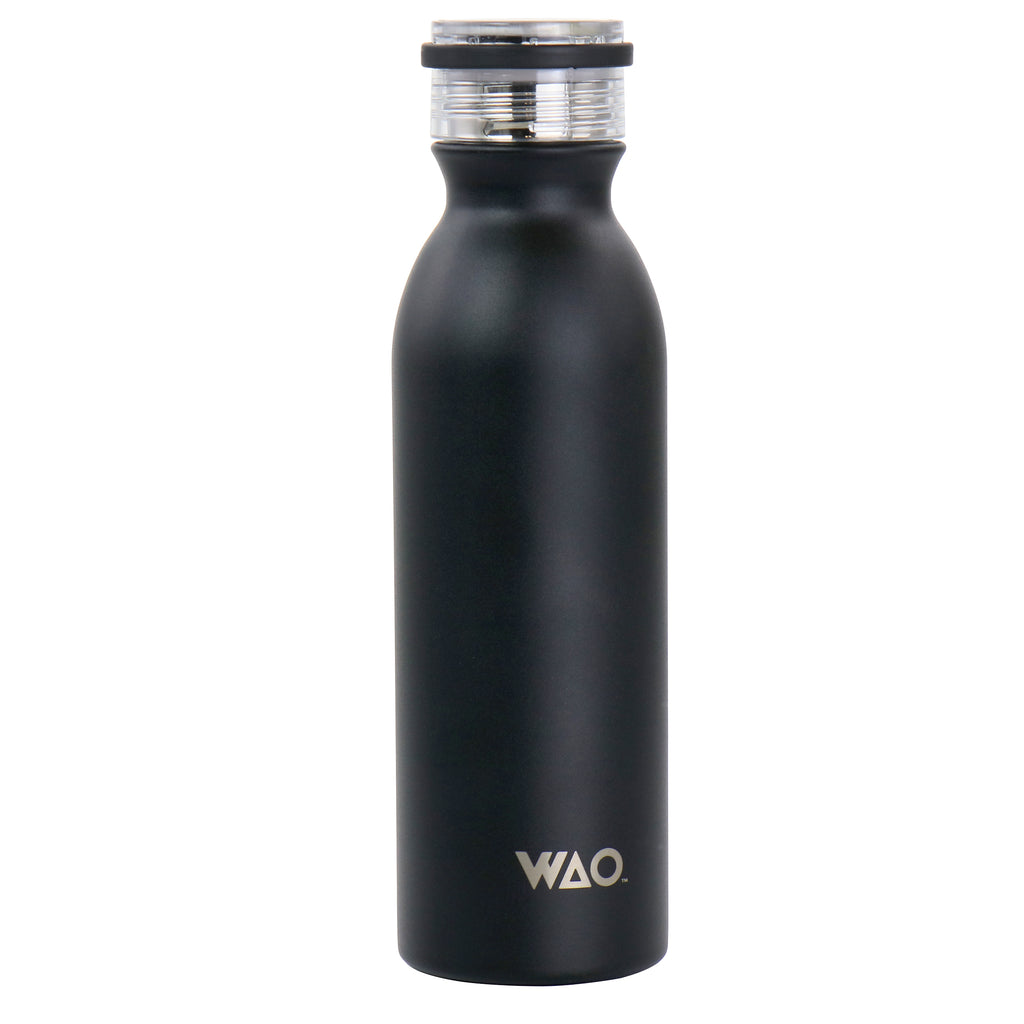 20 oz Black Insulated Stainless Steel Water Bottle With Lid T612