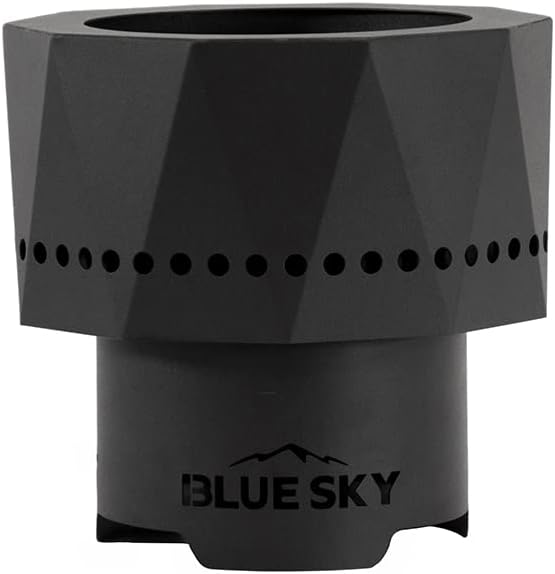 Black Steel Smokeless Fire Pit with Carrying Bag Z372598