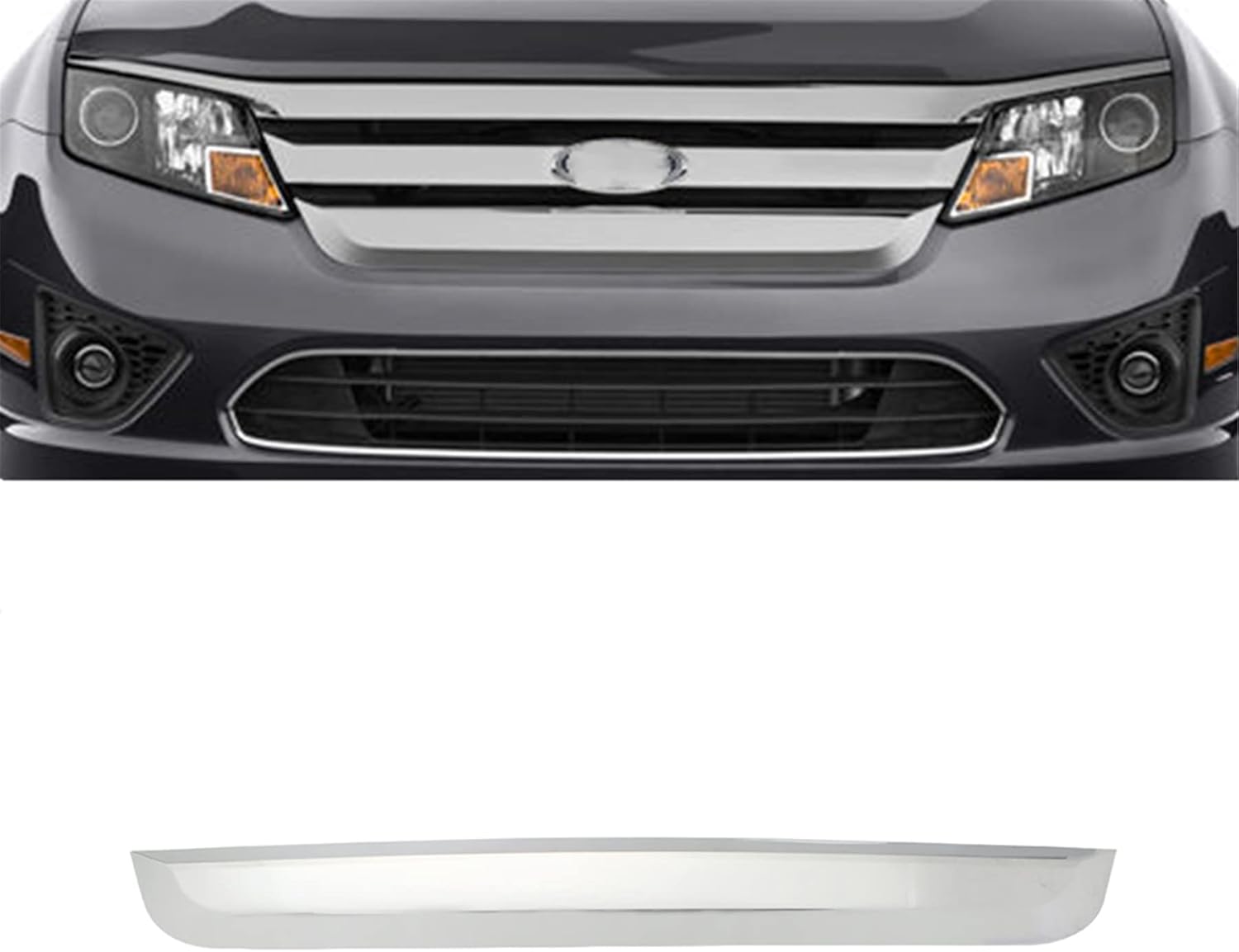 Front Lower Grille Molding Trim Grill Chrome Plastic Replacement Pack of 2 H536321