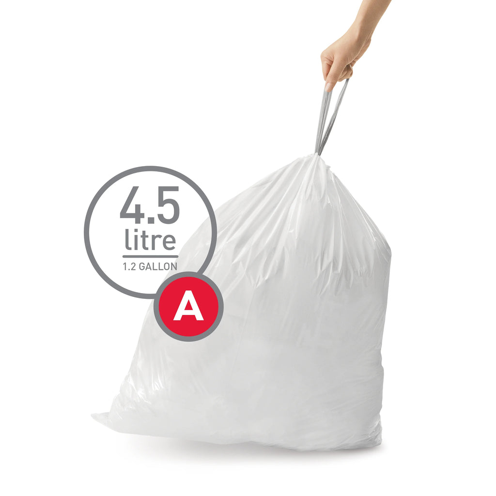 White Drawstring Trash Bags, 150 Count, 4.5 Liter / 1.2 Gallon U9198