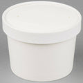 12 oz Double-Wall Poly White Paper Soup Cup with Vented Paper Lid - 250/Case L216889