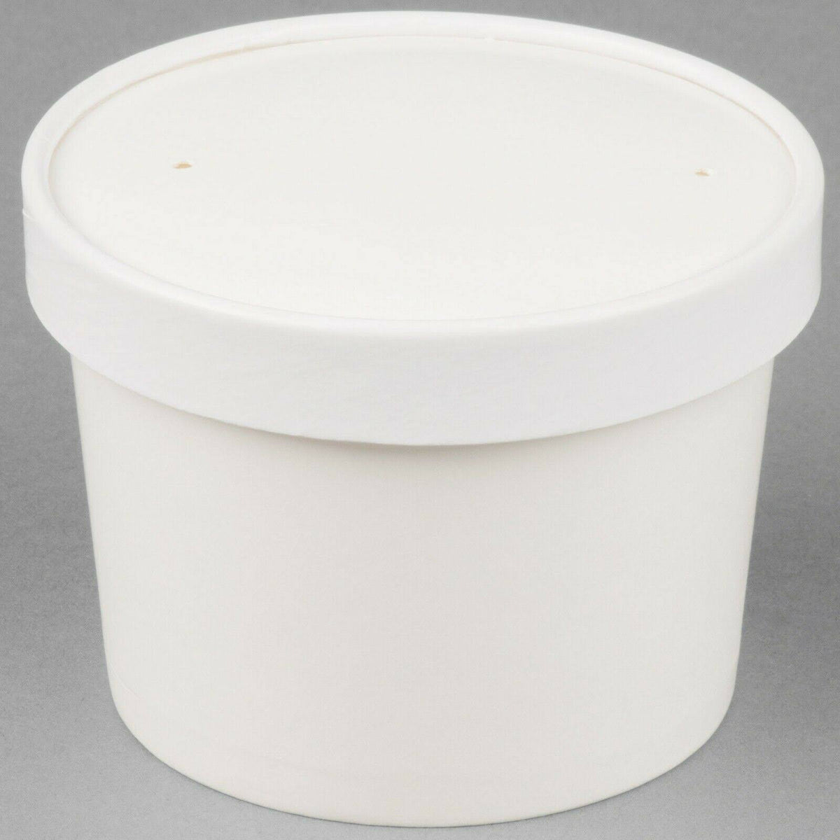 12 oz Double-Wall Poly White Paper Soup Cup with Vented Paper Lid - 250/Case L216889