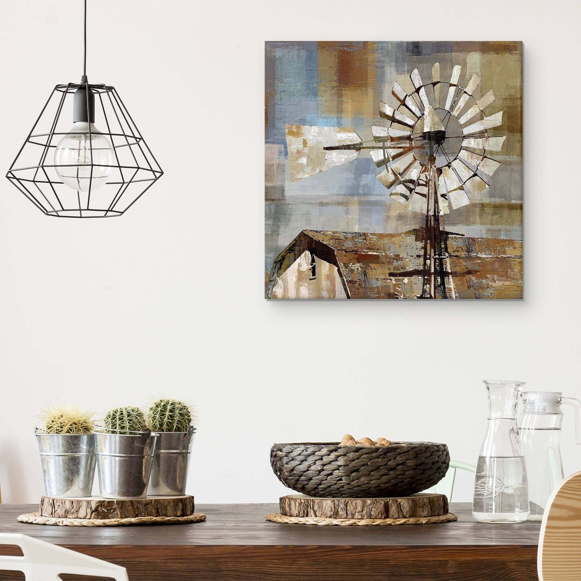 24 inch x 24 inch Windmill Canvas Art R7750