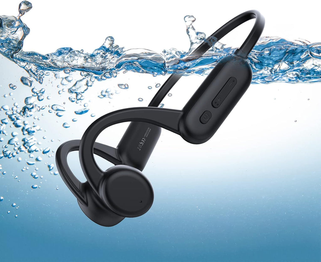 IPX8 Waterproof Bluetooth Open Ear Headphones with Microphones, 8G Memory H619