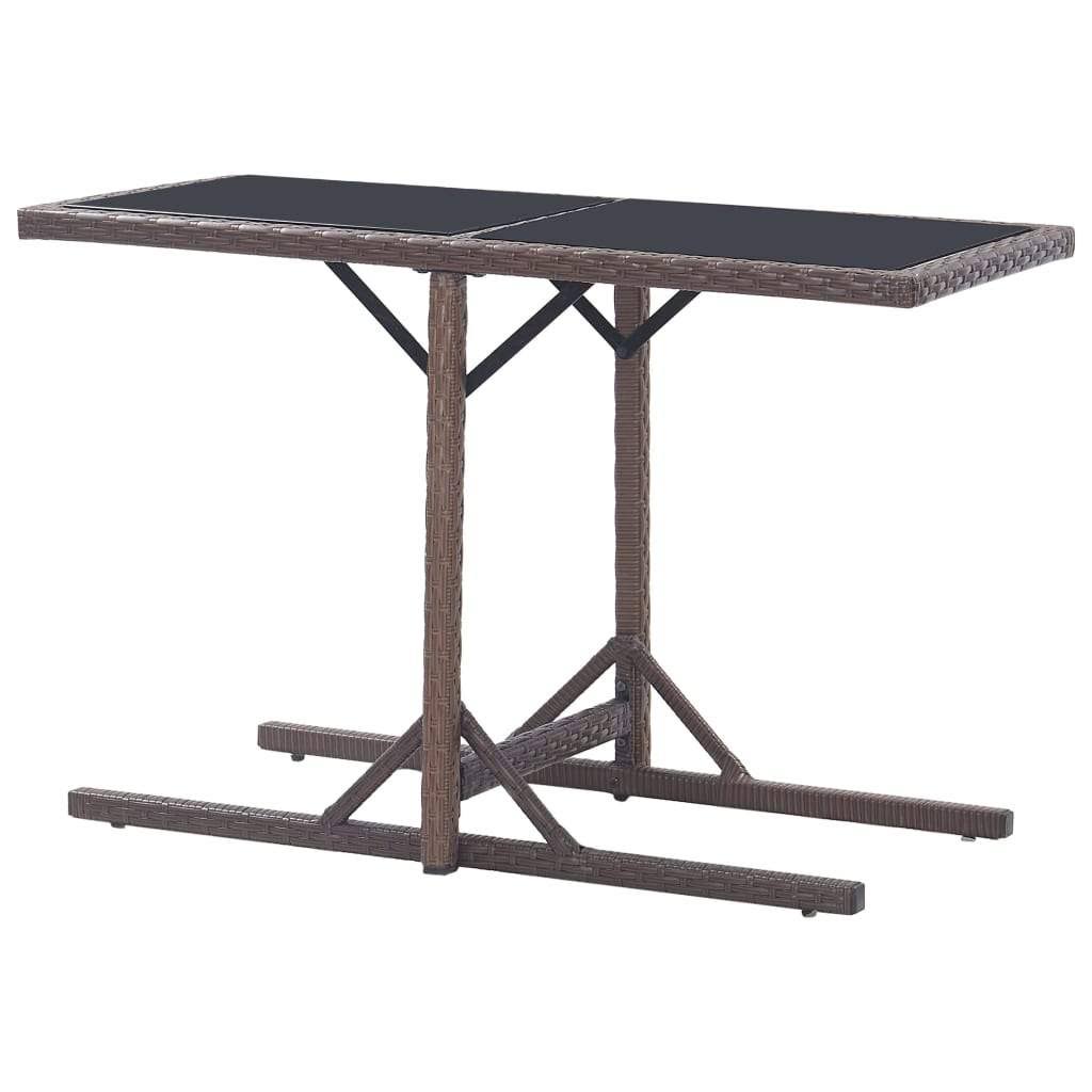Anthracite Poly Rattan and Solid Acacia Wood Garden Table U705