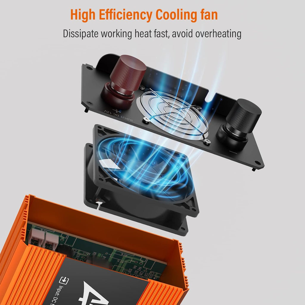 1000W Power Inverter 12V to 110V DC to AC Converter with 3 AC Outlets H24937