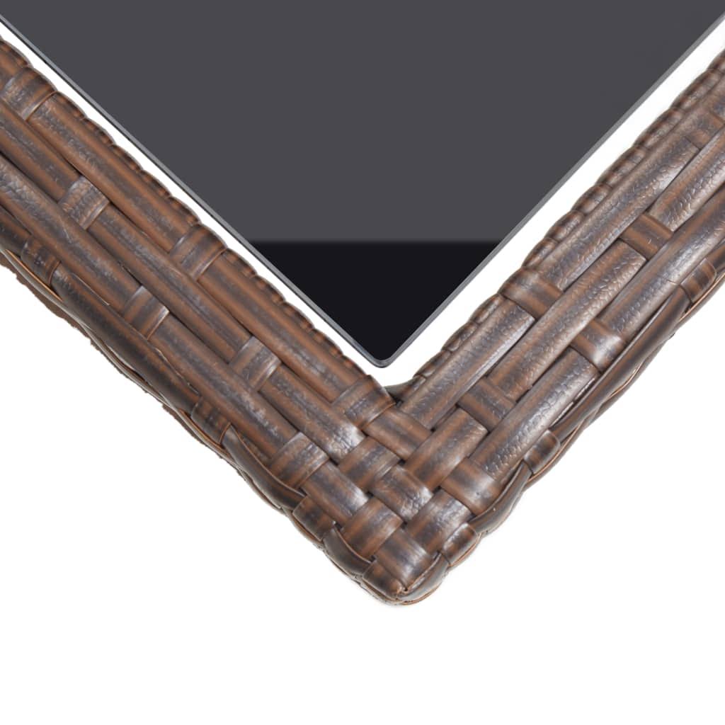Anthracite Poly Rattan and Solid Acacia Wood Garden Table U705